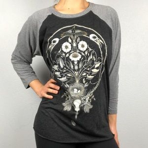 Mystical Baseball Graphic Tee | Black and Gray